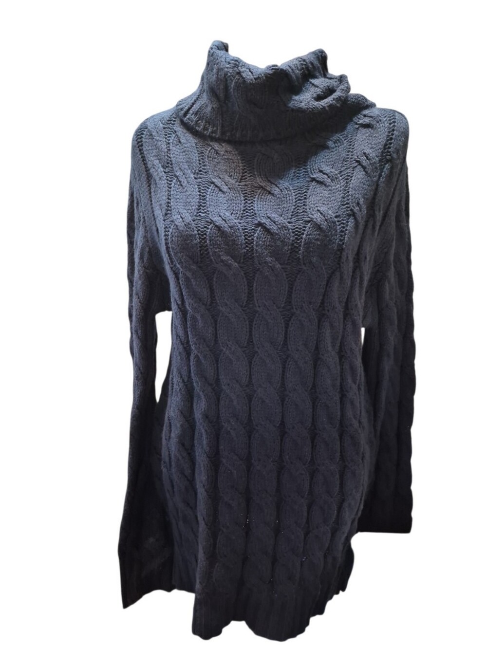 NWT Zenana Outfitters Cowl Neck Cable Sweater MED